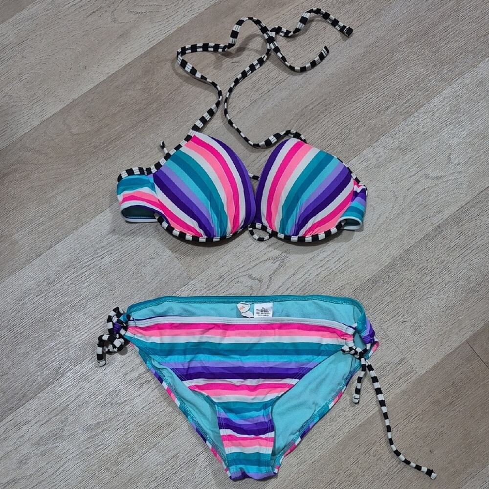 Striped Multicolor Bikini Set